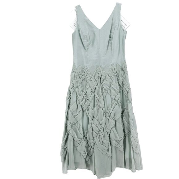 NWOT J. Peterman Dress 100% Silk Sleeveless Midi Sage Gray STUNNING!! Size 2 - Picture 1 of 9